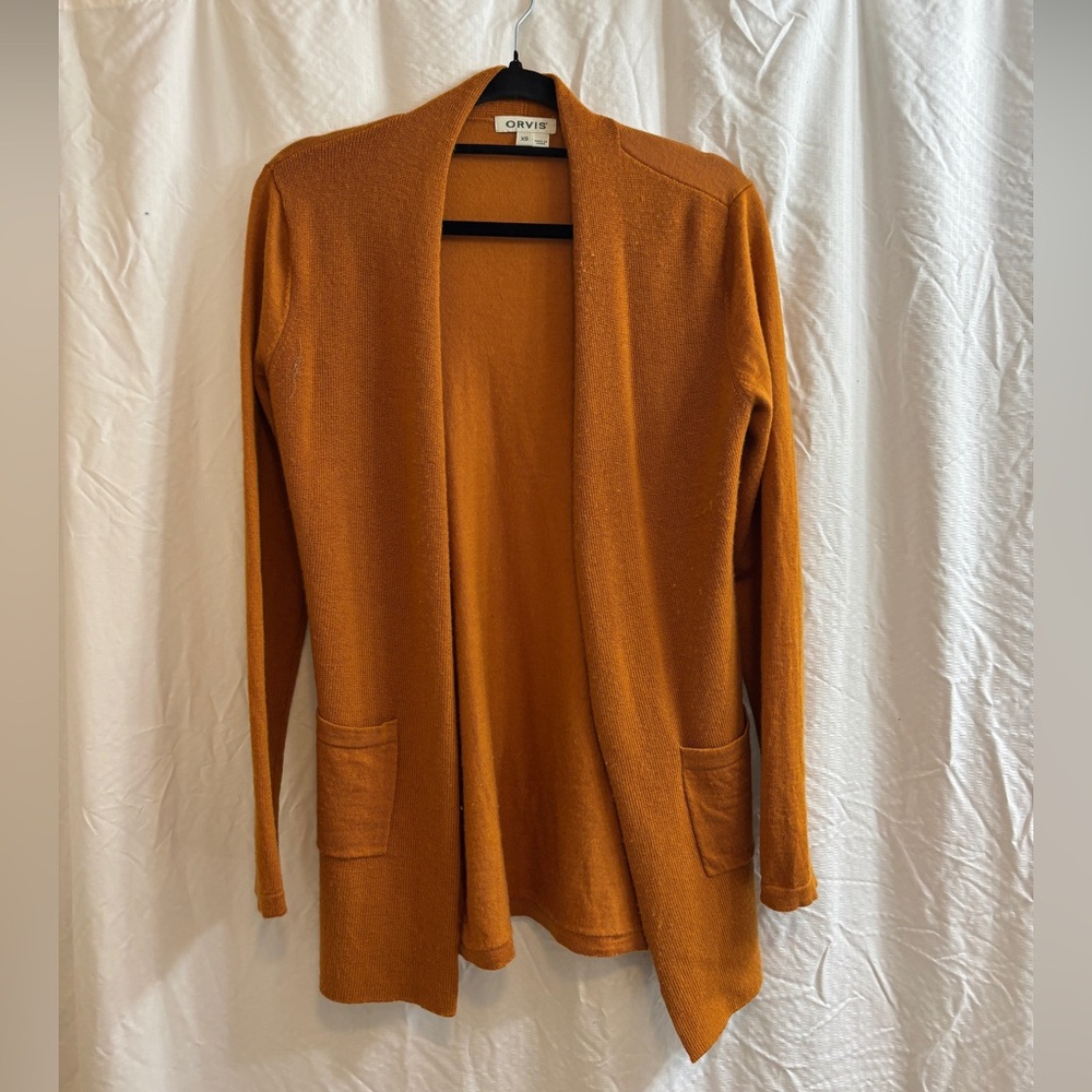 Orvis 100% Merino Wool Cardigan. Size XS.